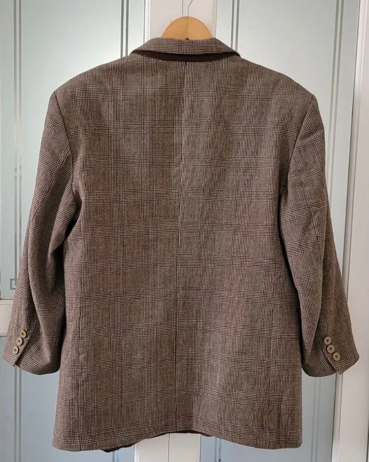 blazer de lã xadrez cgc