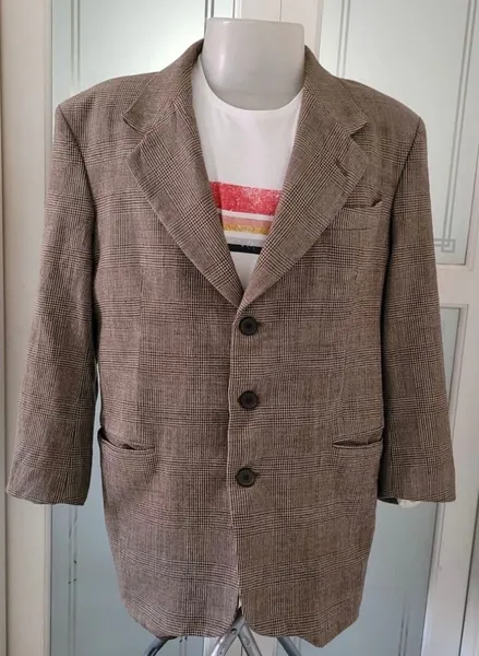 blazer de lã xadrez cgc