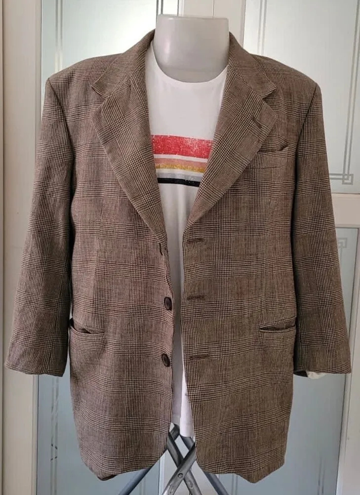 blazer de lã xadrez cgc