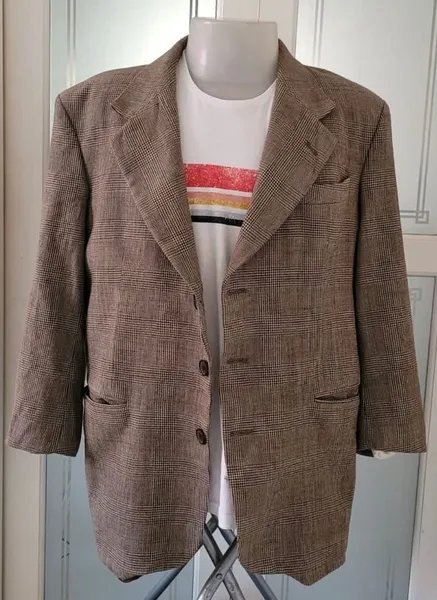 blazer de lã xadrez cgc