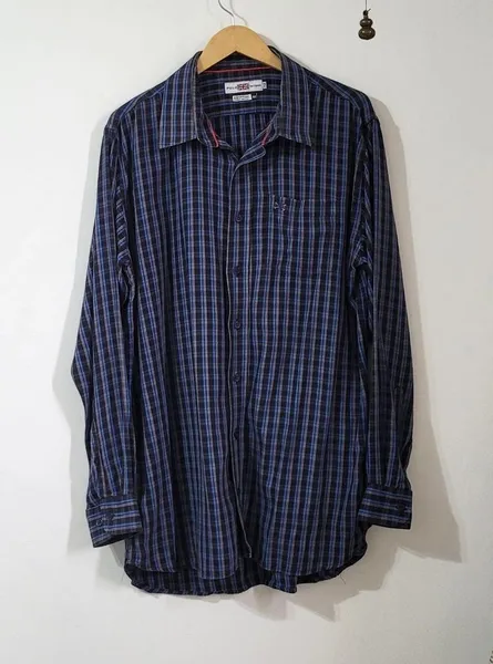 camisa xadrez algodão egípcio