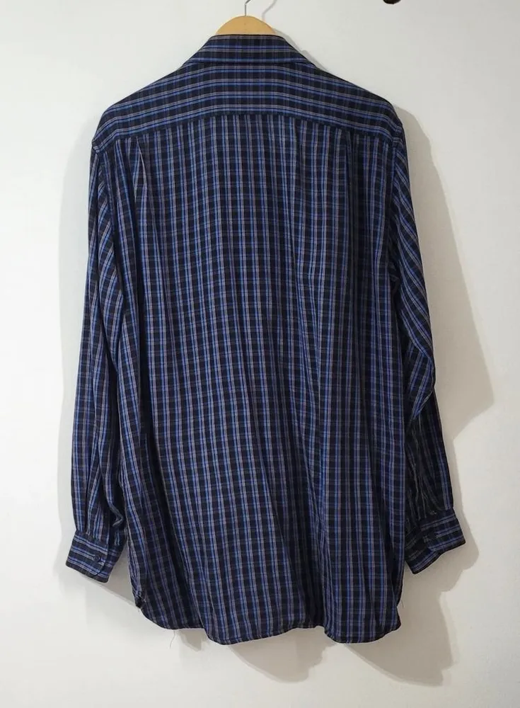 camisa xadrez algodão egípcio