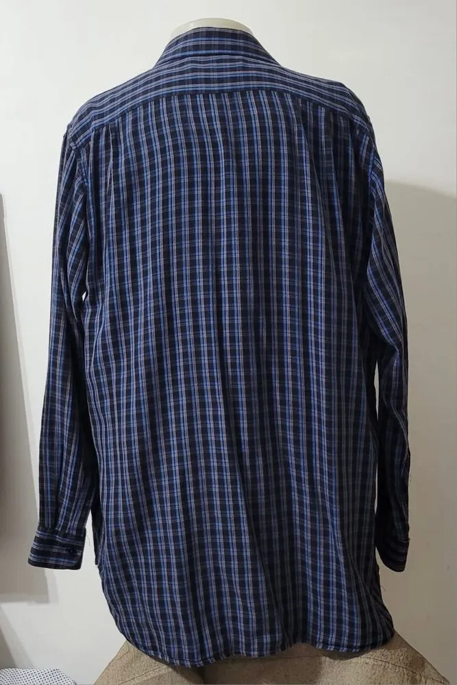 camisa xadrez algodão egípcio