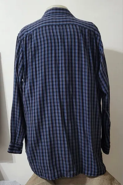 camisa xadrez algodão egípcio
