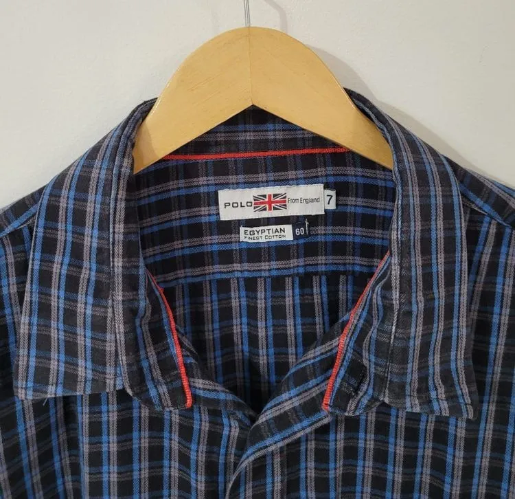 camisa xadrez algodão egípcio