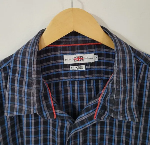 camisa xadrez algodão egípcio
