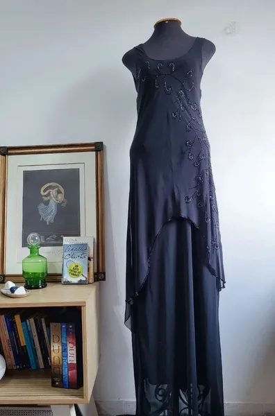 vestido preto longo
