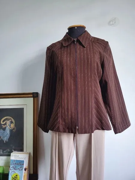 blusa jaqueta marrom vintage