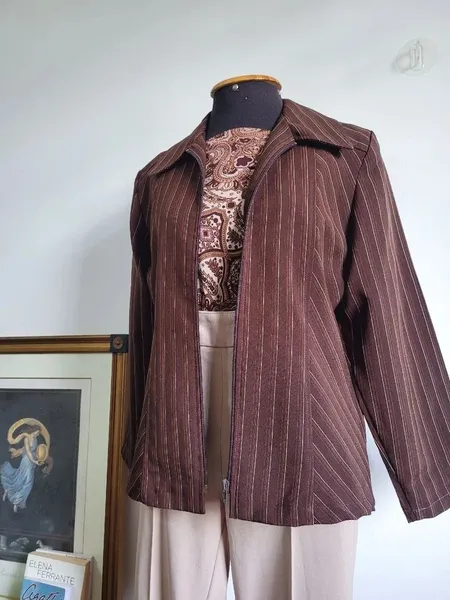 blusa jaqueta marrom vintage