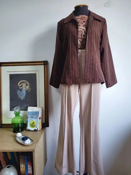blusa jaqueta marrom vintage