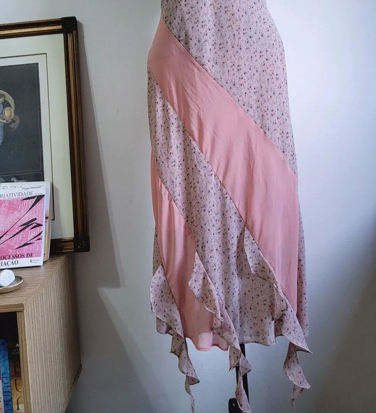 vestido vintage floral rosa