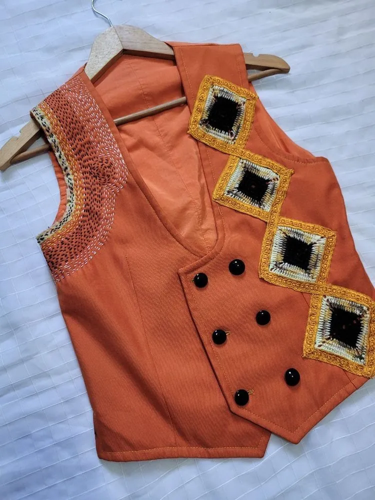colete custom laranja