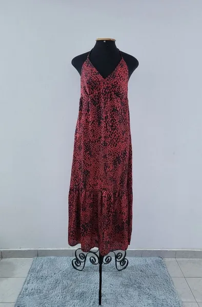 vestido animal print vermelho