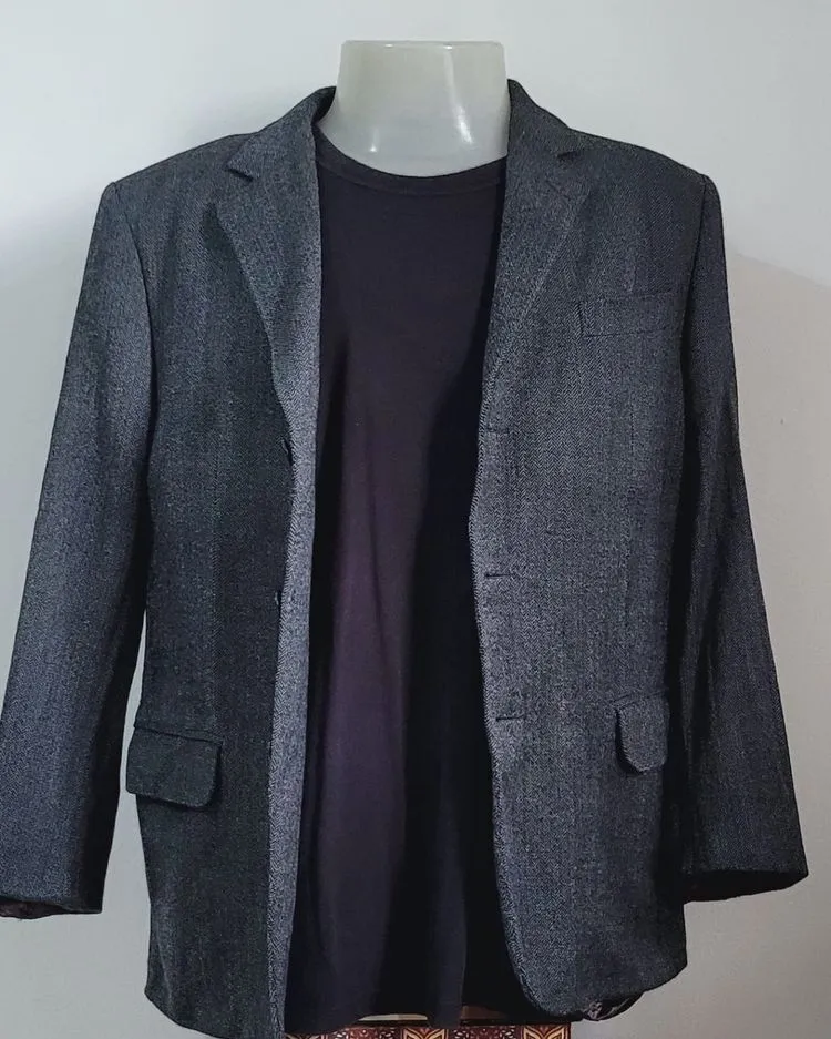 blazer lã cinza via veneto