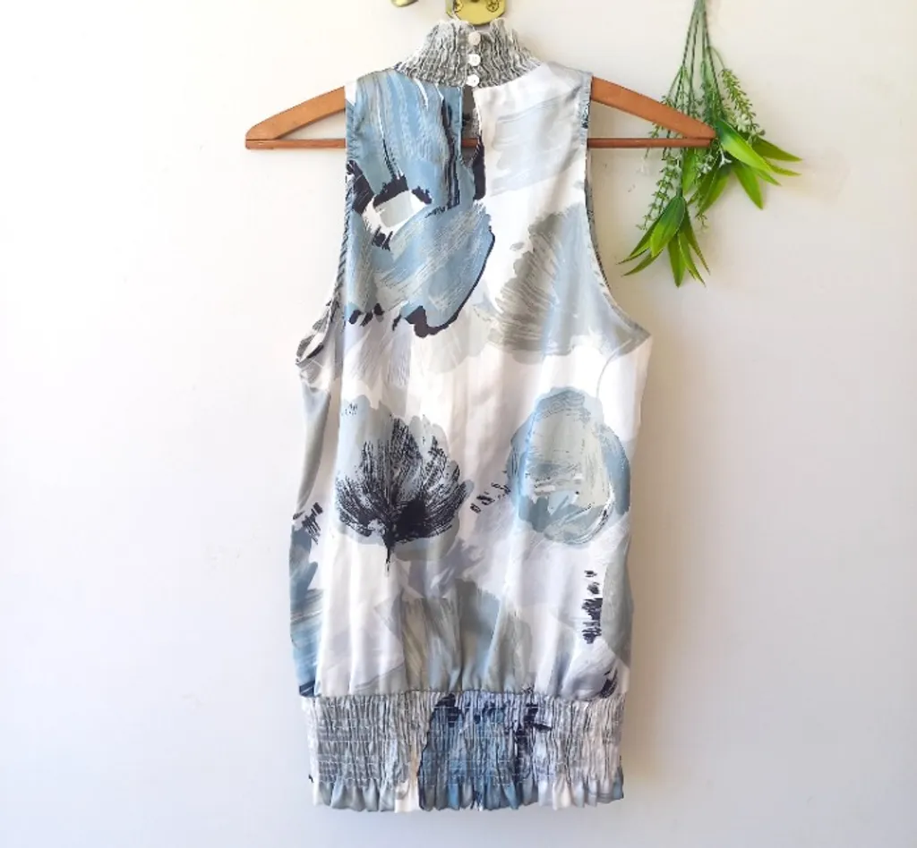 blusa feminina estampada com babados