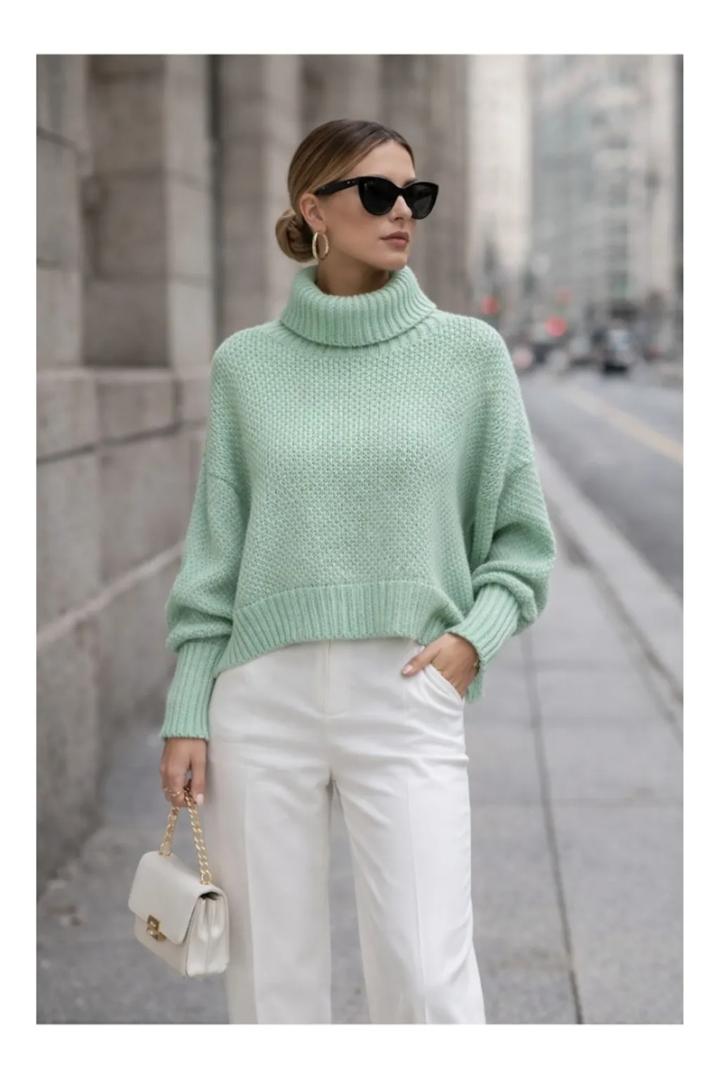 blusa de frio feminina tricot verde água