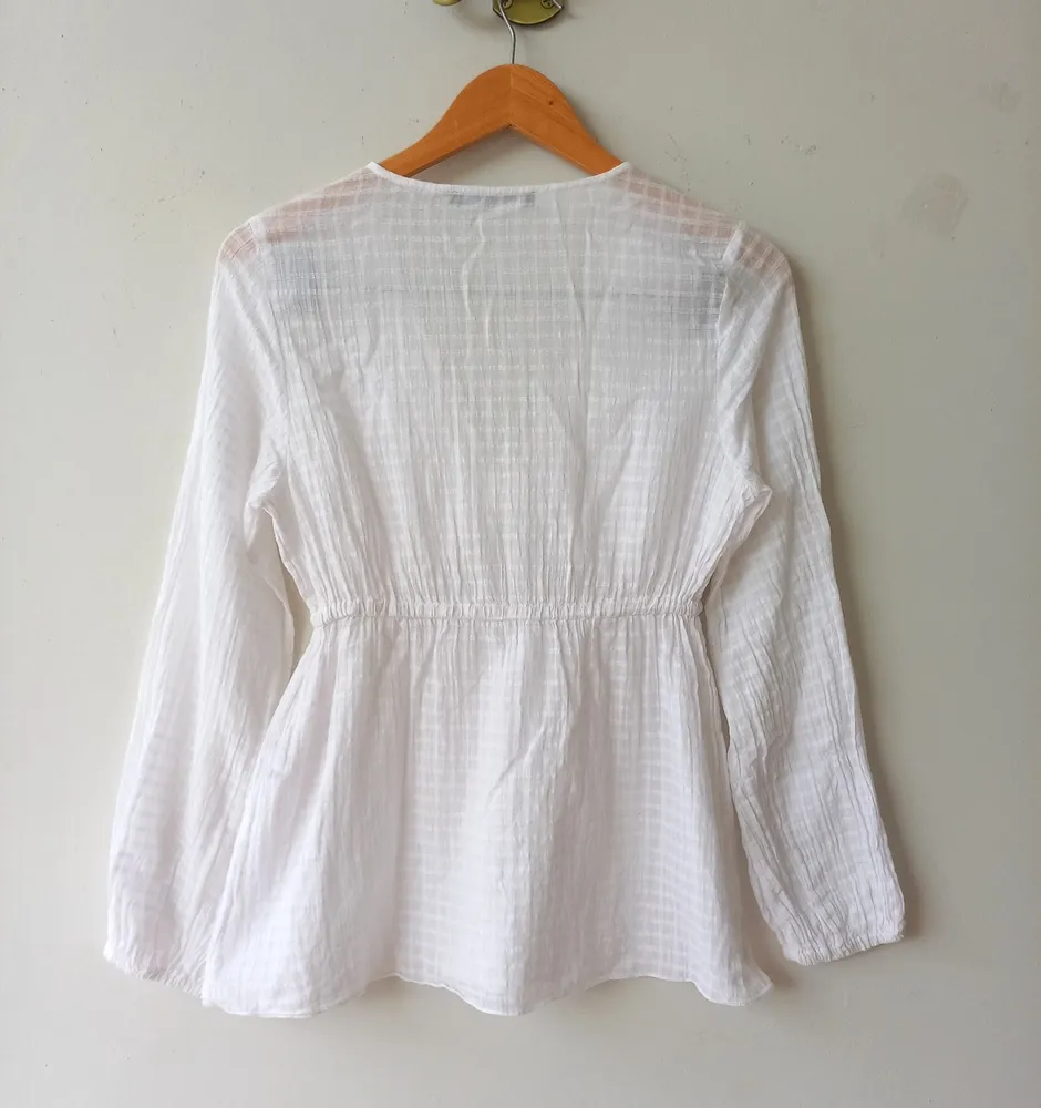 bata feminina manga longa branca amissima