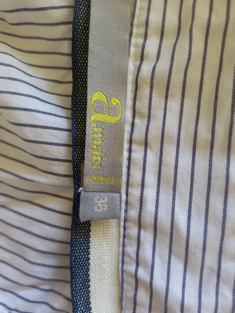 chemise curta risca de giz animale