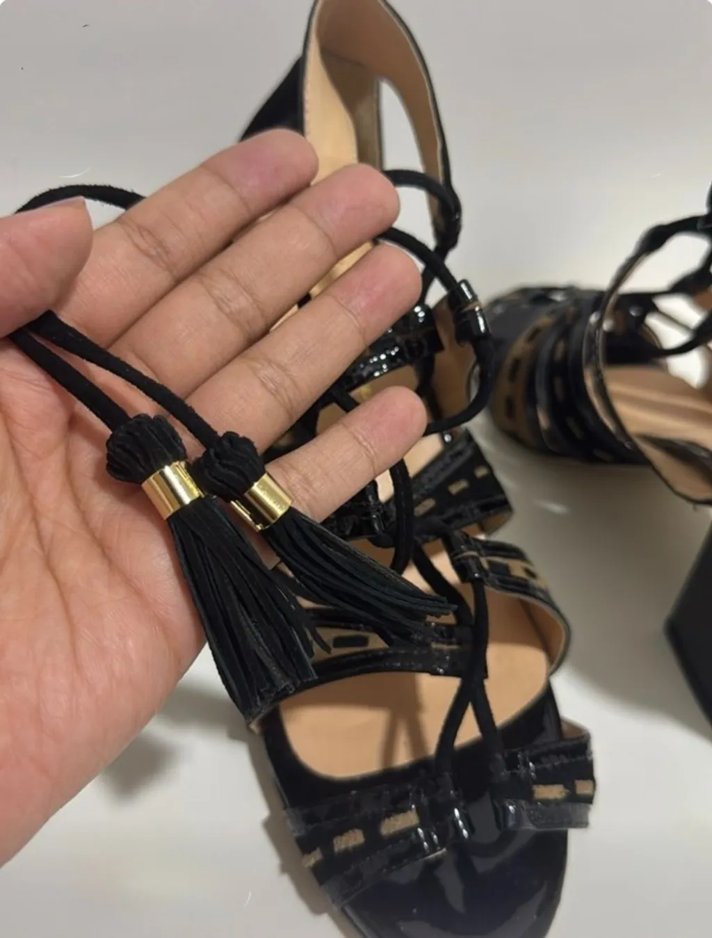 Sandália amarração couro Luiza Barcelos