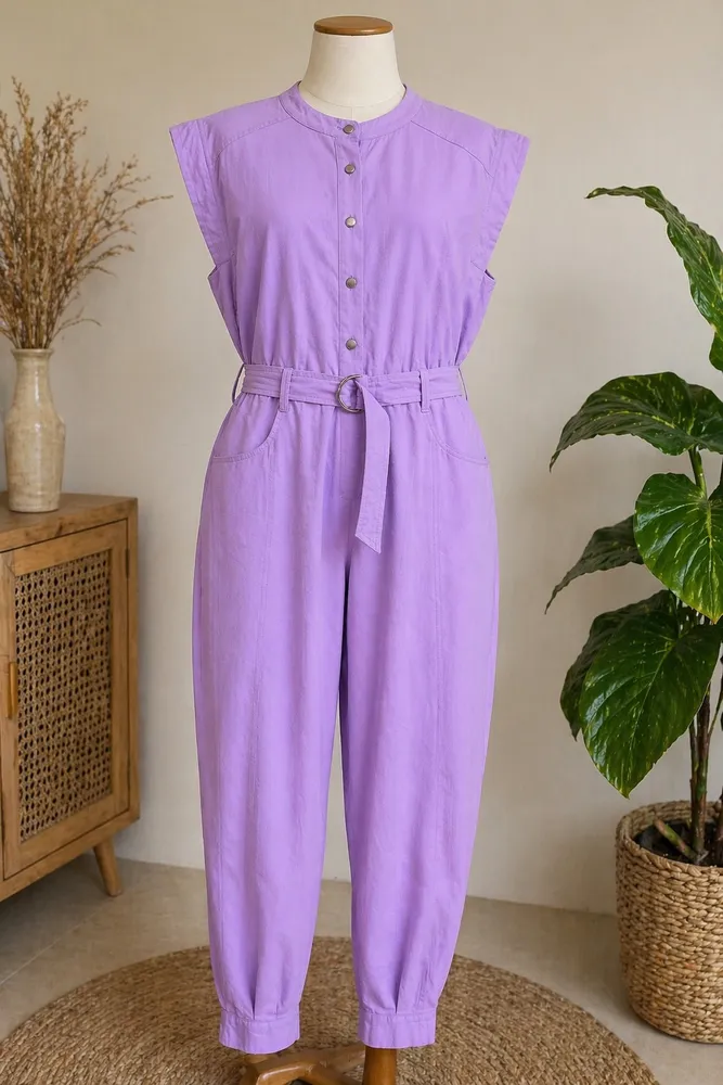 Macacao linho plus size
