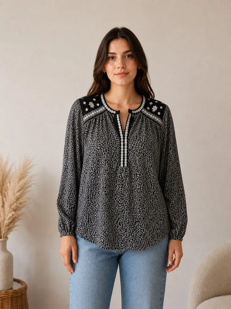 Blusa estampada P elegante