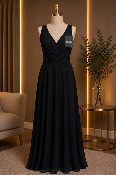 Vestido longo preto Amissima