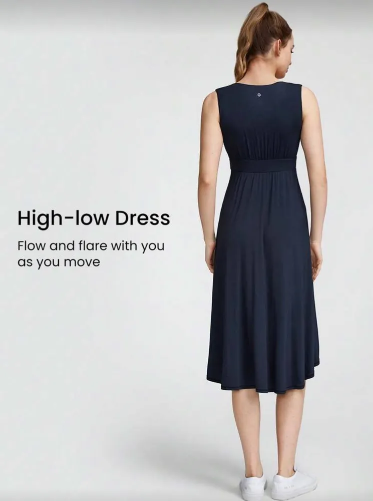 vestido shein azul marinho decote v