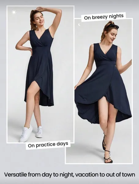 vestido shein azul marinho decote v
