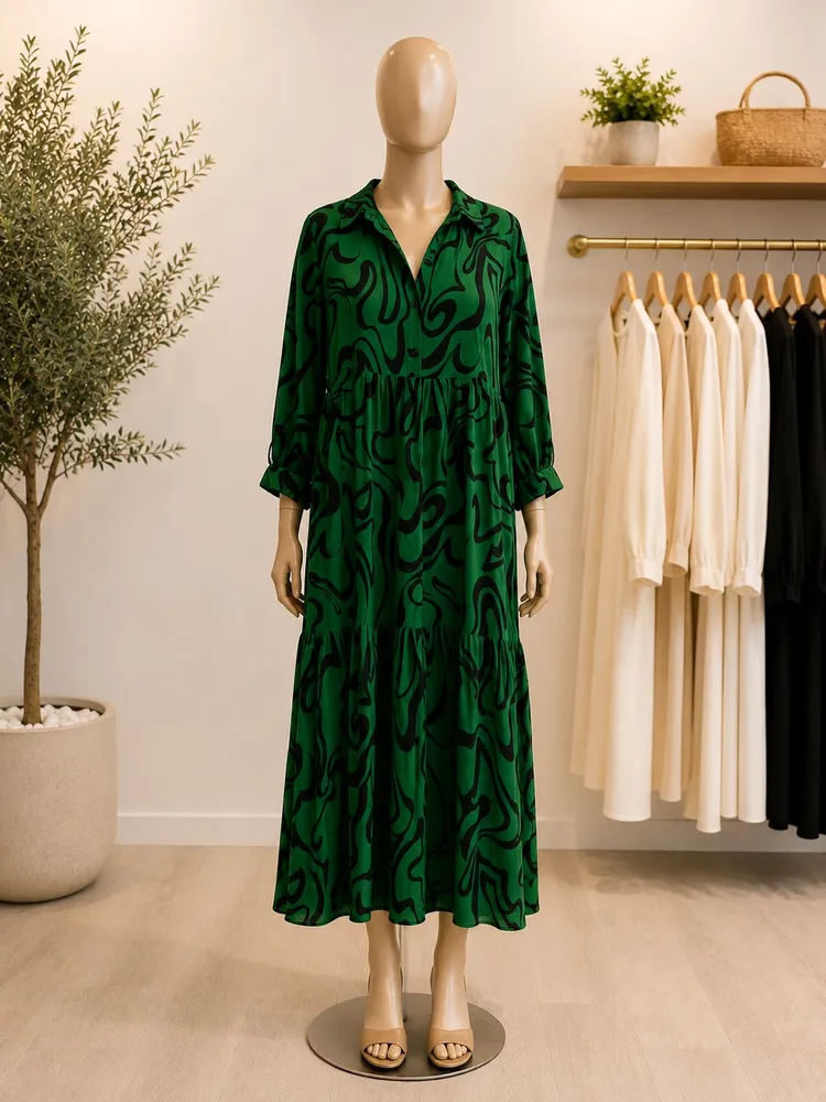 vestido zara chemise estampado