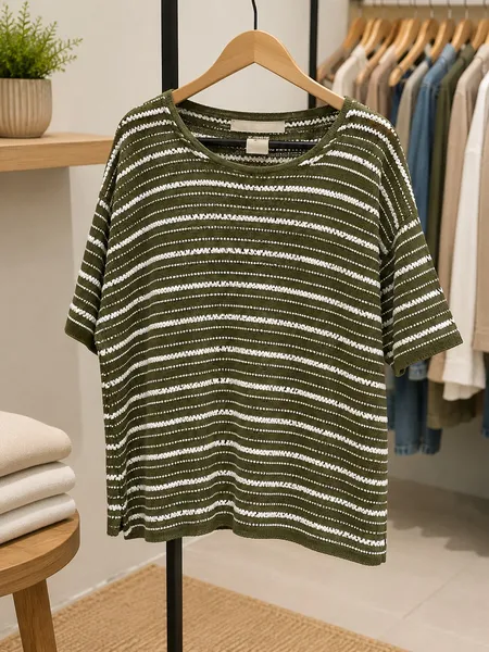 blusa canô tricot listrada verde