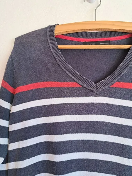 suéter zara man listrado azul marinho