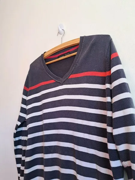suéter zara man listrado azul marinho