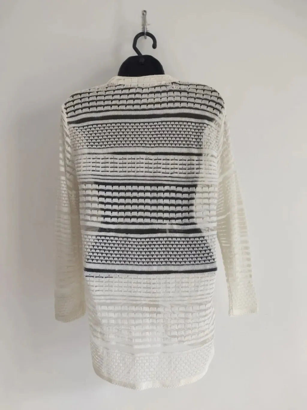 Cardigan Creme com Transparência - Tam. M