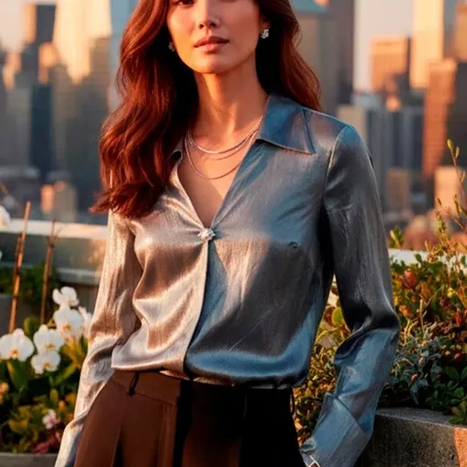 Camisa Metalizada Prata - Tam. M