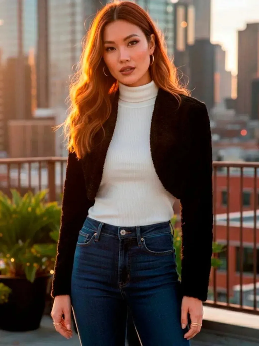 Casaquinho Cropped de Pelúcia - Tam. P