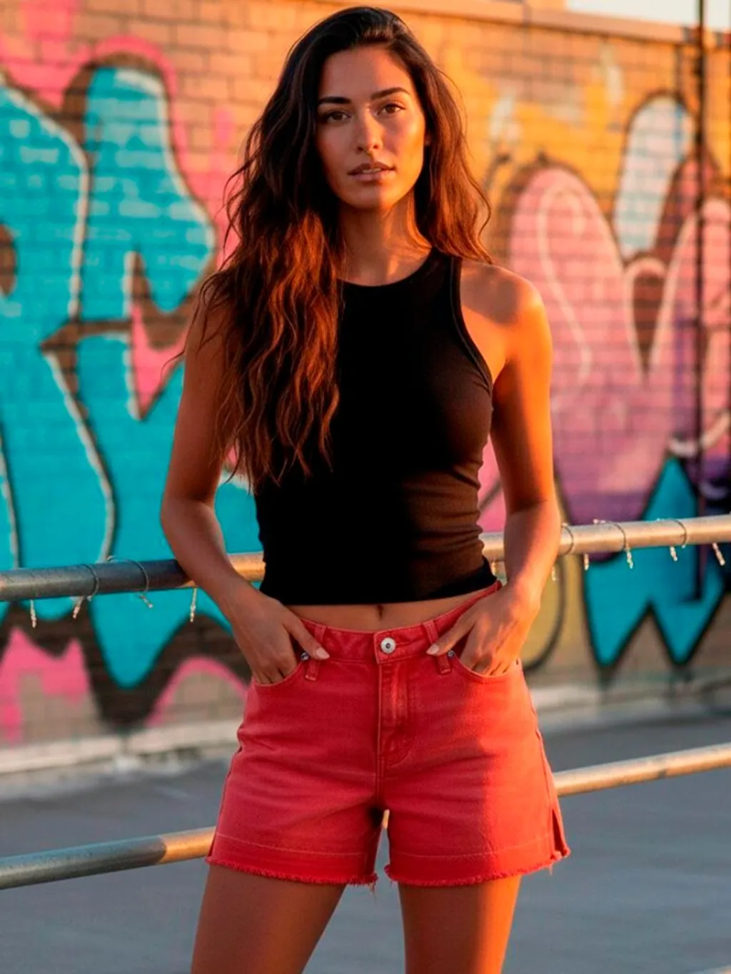 Shorts Jeans Vermelho ELLUS - Tam. 36 - leia a descrição