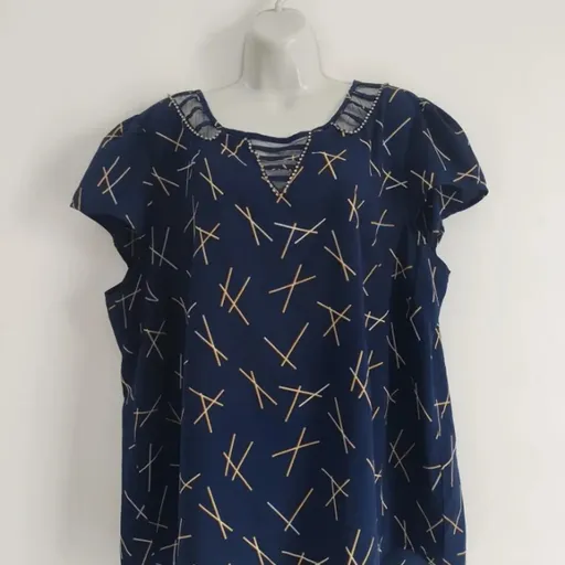 Blusa Estampada com Strass - Tam. GG