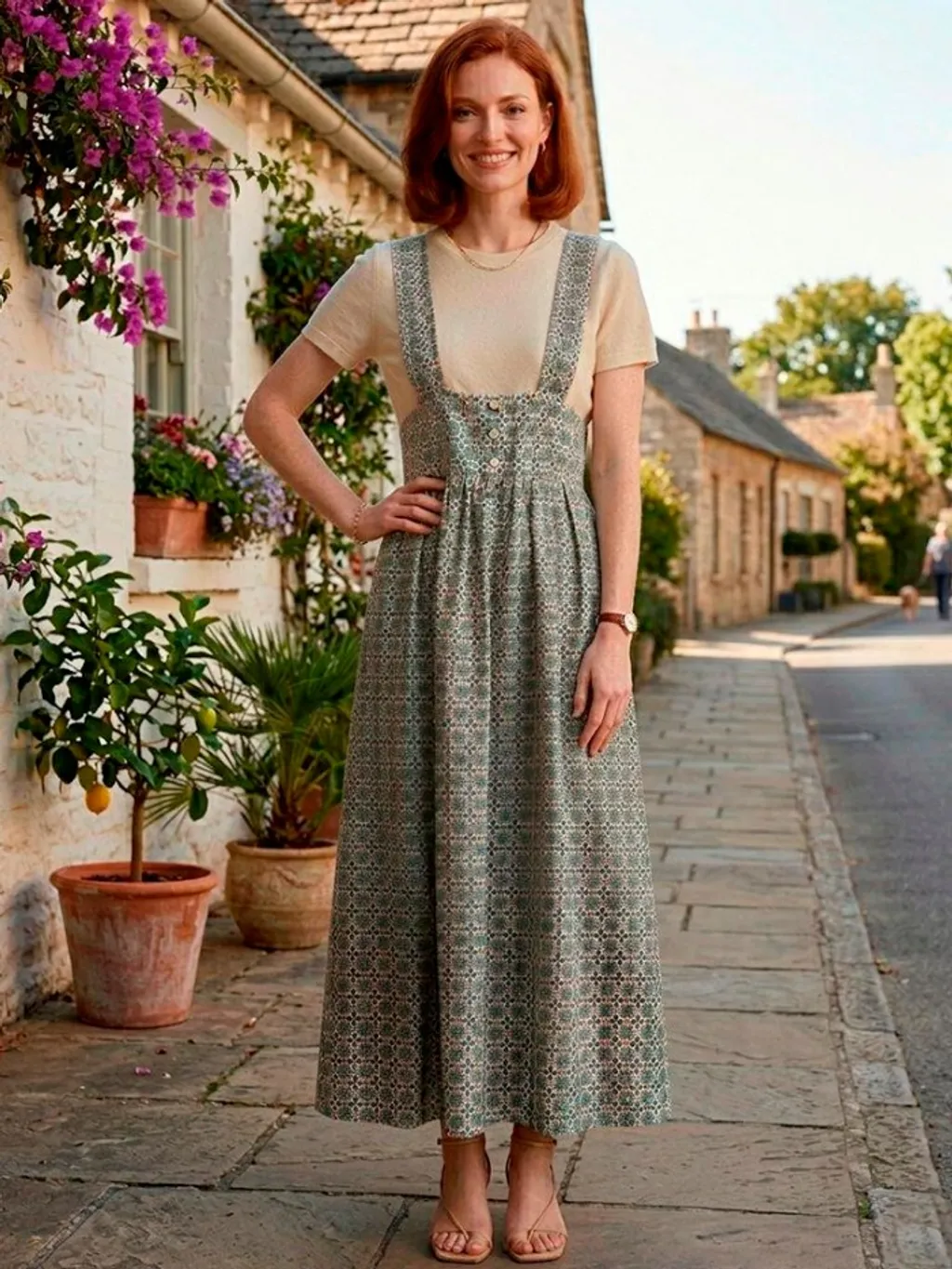 Vestido Salopete de Algodão - Tam. P