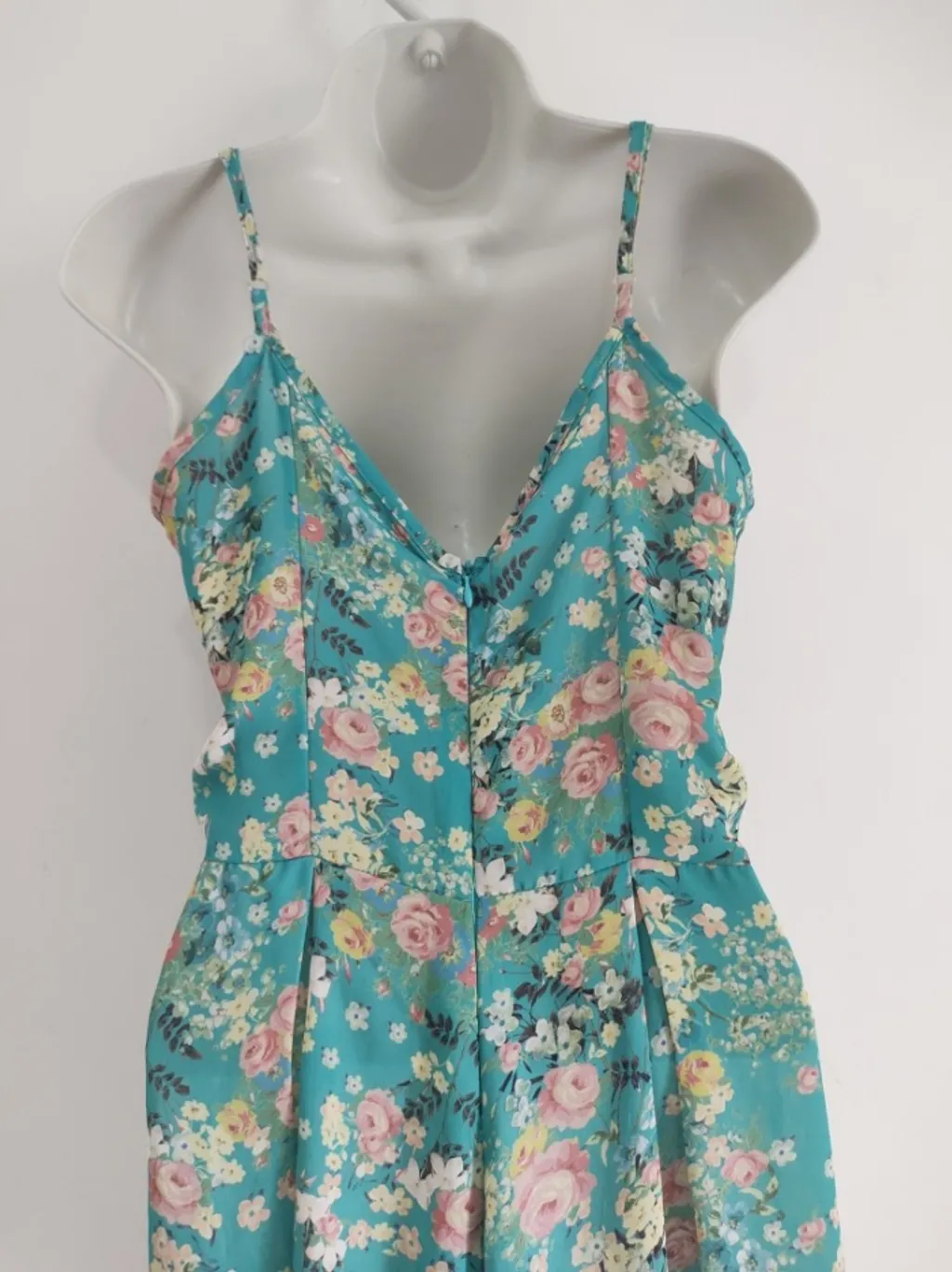 Macaquinho Verde Água Floral - Tam. P