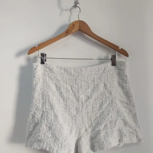Shorts Branco Brilho de Tweed SHEIN - Tam. G
