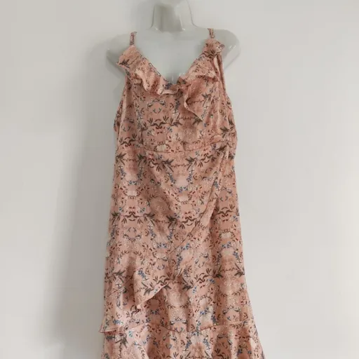 vestido rosa floral plus size - tam. gg