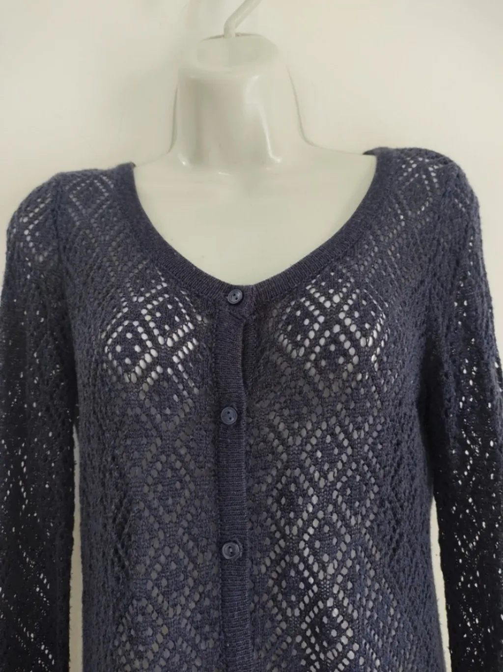 Cardigan Marinho Vazado Brilho - Tam. P