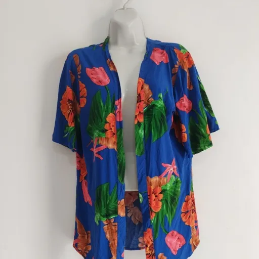 Kimono Azul Floral - Tam. M