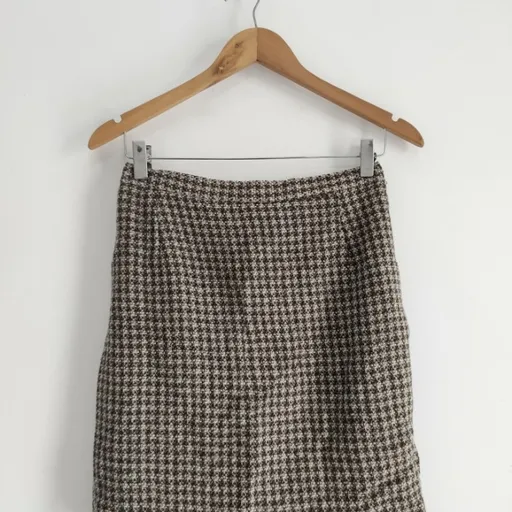 Saia de Lã Batida Pied de Poule Vintage CGC - Tam. P