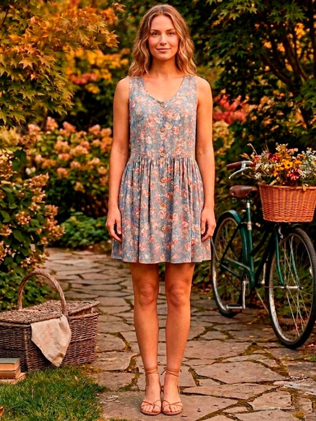 Vestido Curto Florido - Tam. P