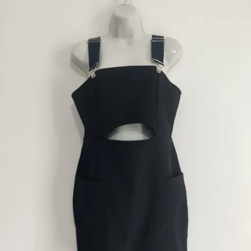 Vestido Jardineira Preto - Tam. M