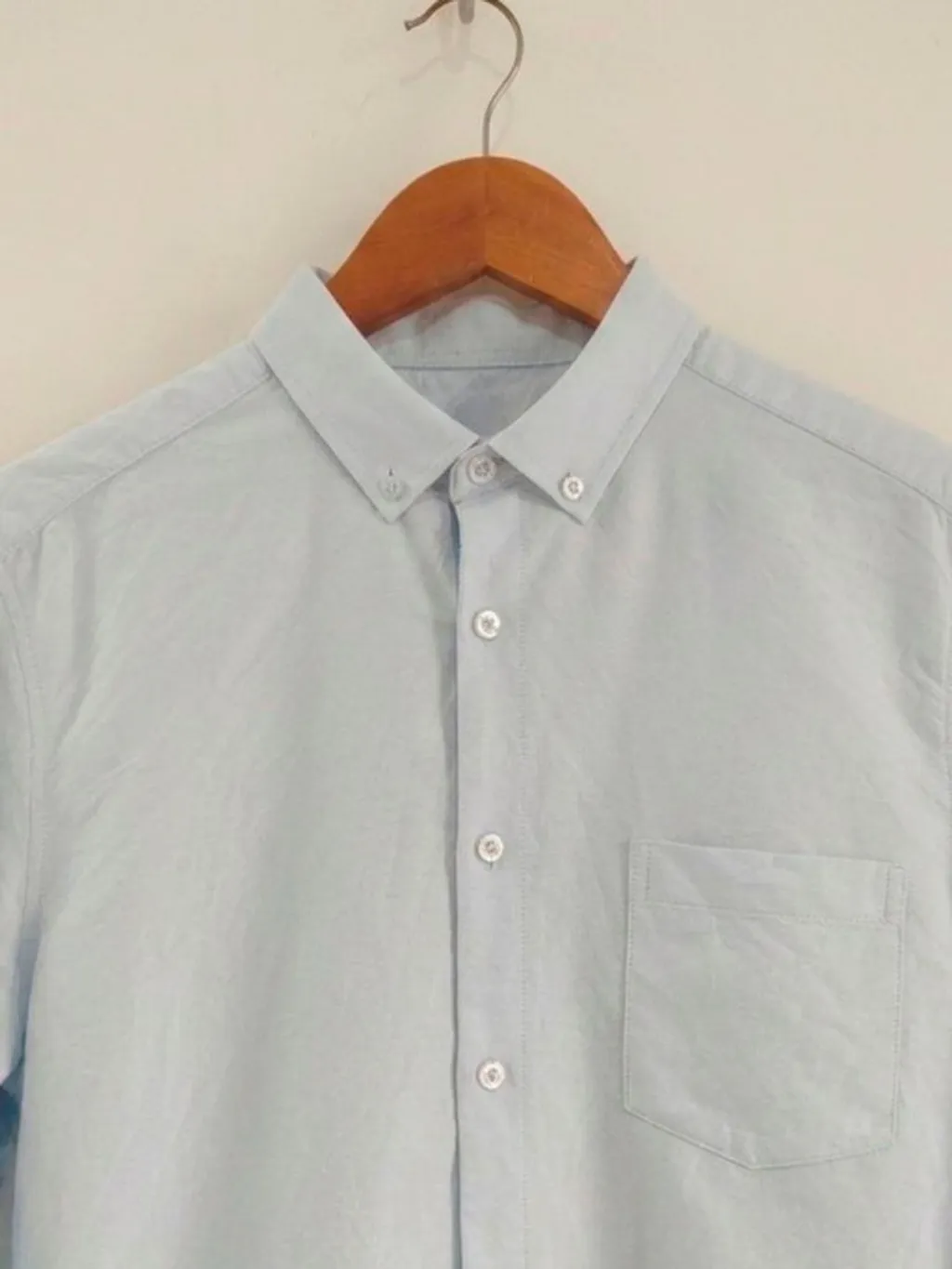 Camisa Azul Manga Curta Masculina - Tam. M