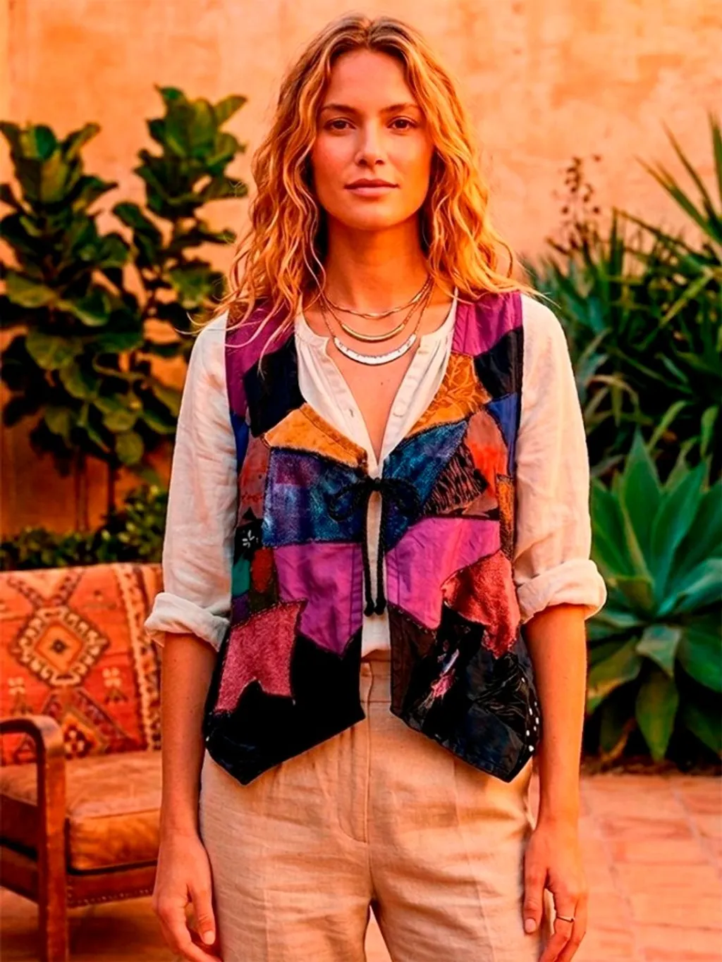 Colete Feminino Patchwork - Tam. M