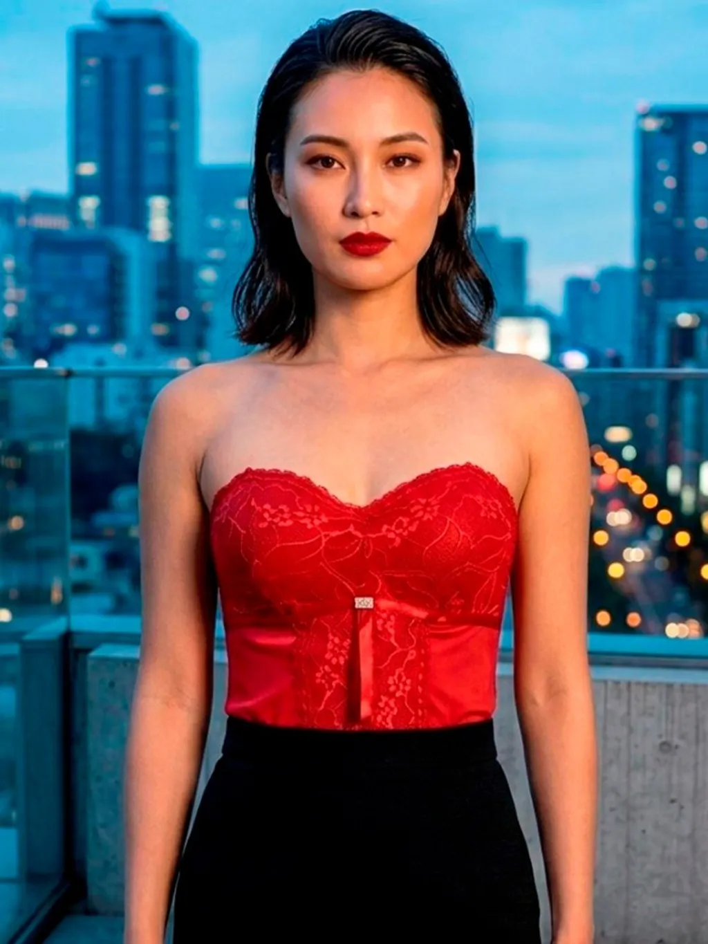 Corpete de Renda Vermelho Demillus - Tam. P