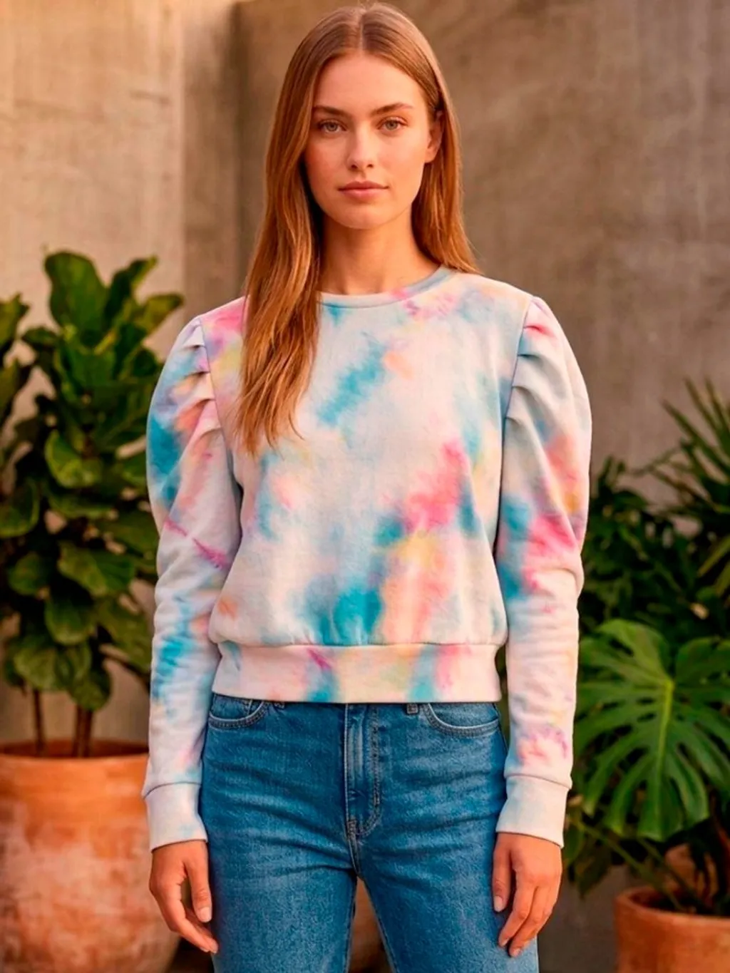 Blusa Manga Bufante Tie Dye - Tam. M